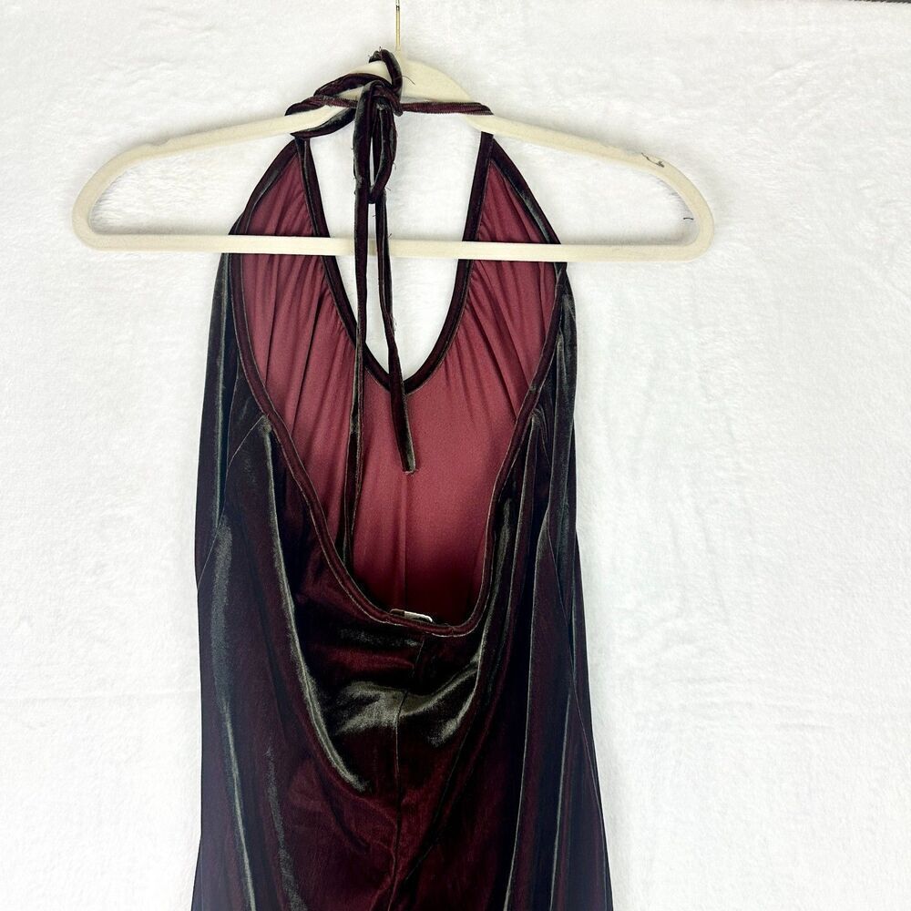 Roberta Vintage Velvet Whimsigoth Maxi Dress Size Medium Deep Wine Merlot - Picture 7 of 9